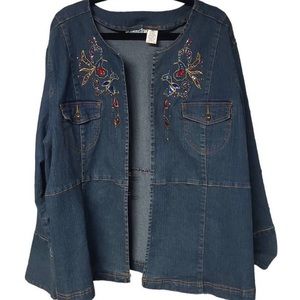 Denim 24/7 rhinestone sparkle embellished denim jacket size 26W